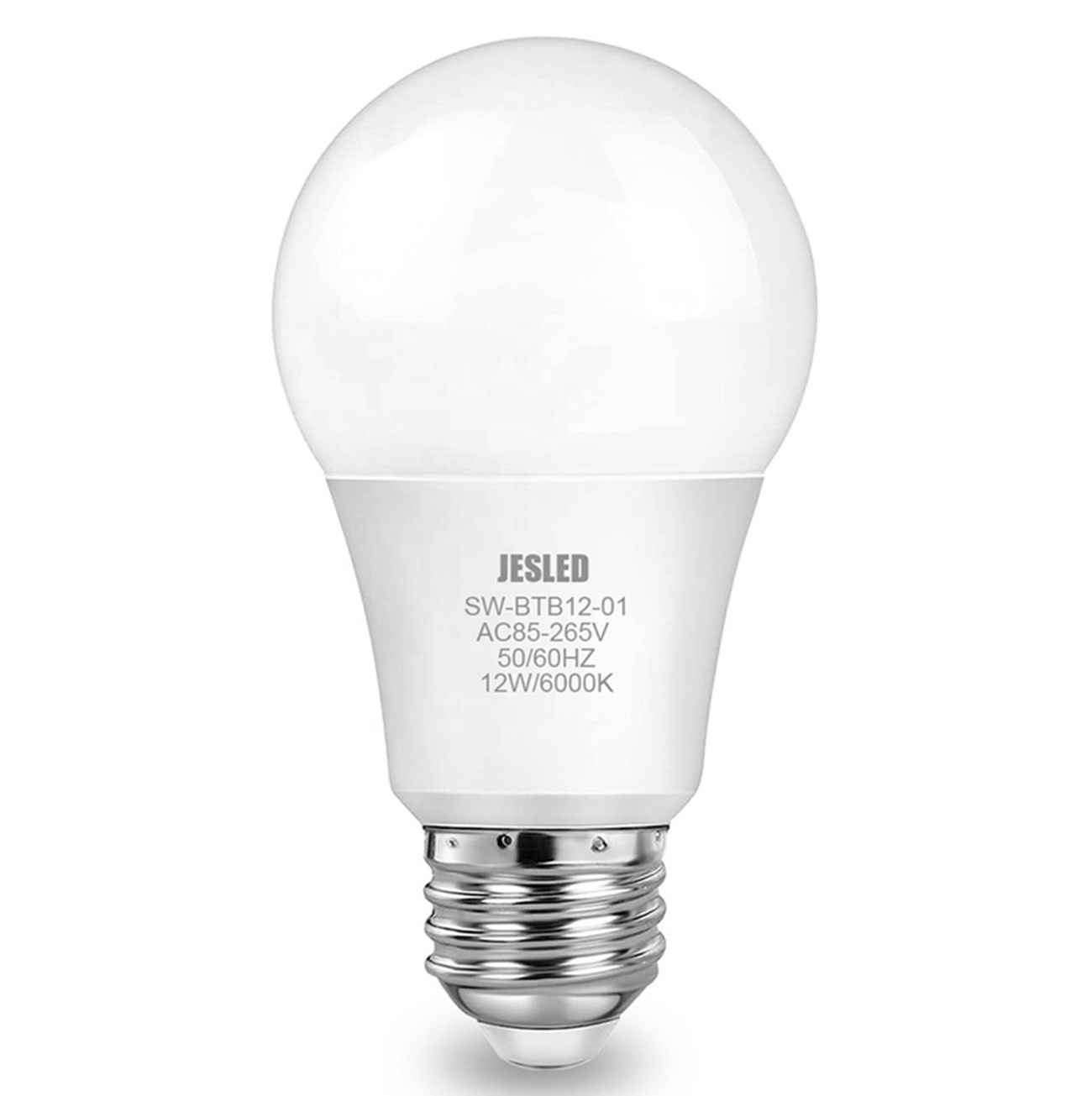 JESLED A19 LED Light Bulb 60 Watt Equivalent Daylight 5000K E26 Medium Base Non-Dimmable LED Light Bulb ETL Listed