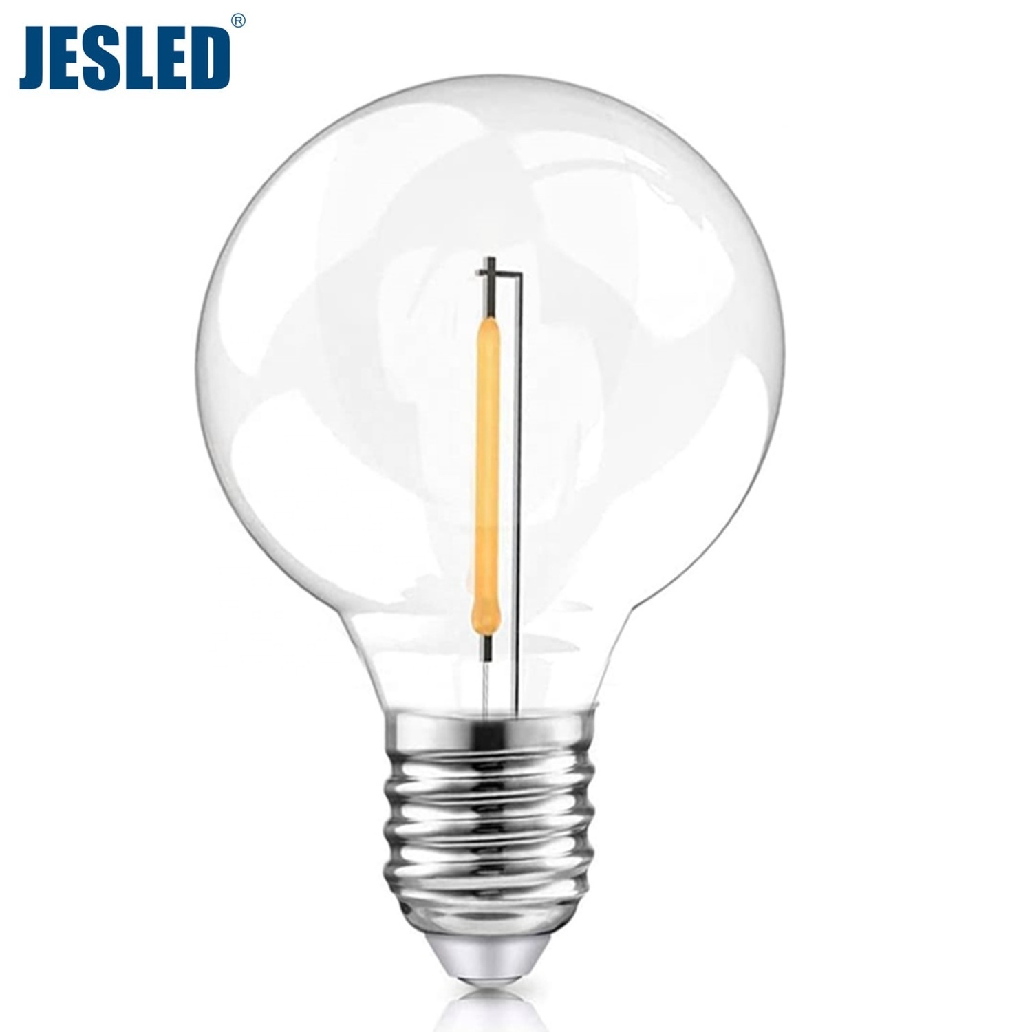 JESLED G40 Replacement Bulbs 5 Watt Clear Globe Light Bulbs fits E12 Candelabra Base Dimmable String Light Bulbs120/220Volt ETL