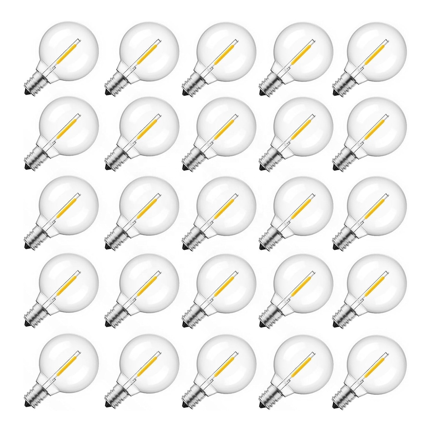 JESLED G40 LED Light Bulbs Clear Globe Bulb fits E12 E14 C7 Candelabra Screw Base Sockets Dimmable Edison Light Bulbs CE ETL