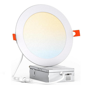 JESLED 4Inch 6Inch 7CCT Round Can Downlight Dimmable LED Panel Light Ultra Thin LED Recessed Ceiling Light LED with Junction Box