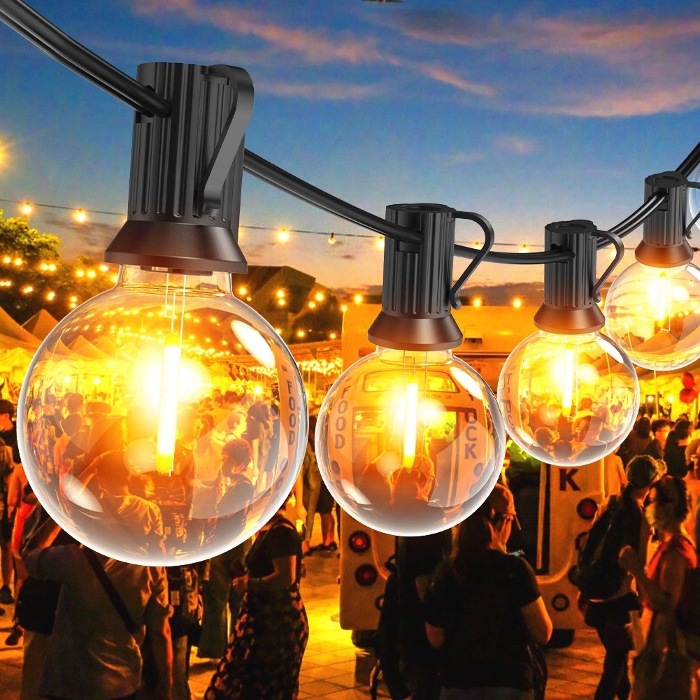 JESLED Fairy Lights Bulbs 5-45m Edison G40 LED Globe Light Strings S14 String Light Outdoor Waterproof For Garden/Weddings/Party