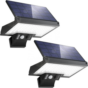 JESLED LED Solar Lights for 4Modes Motion Sensor Outdoor Lights with Remote Control Solar Spot Lights Waterproof IP65