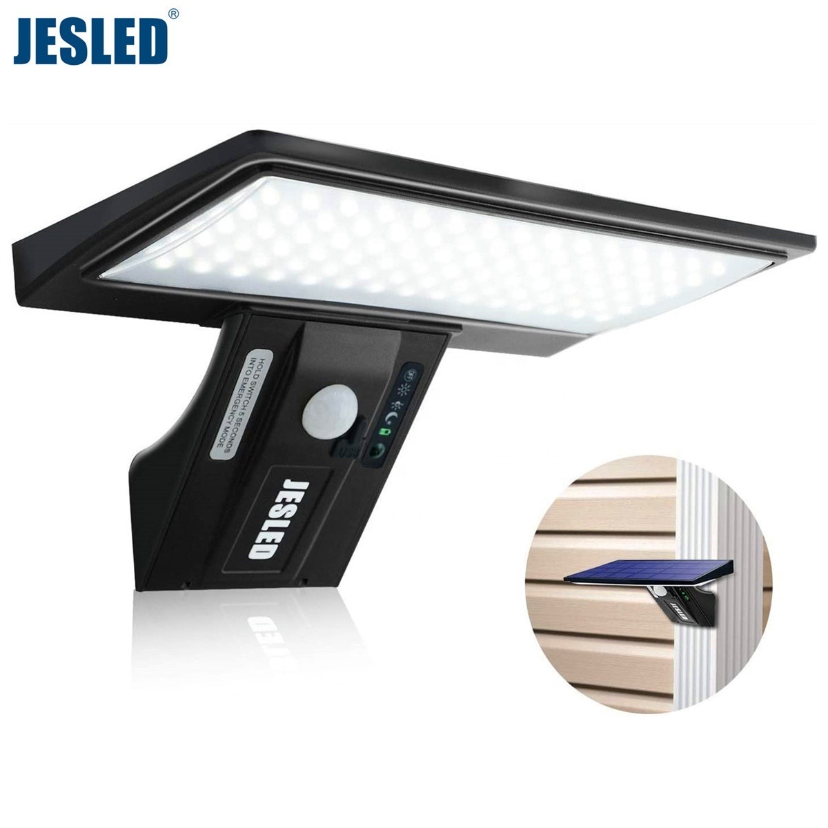 JESLED Solar Light for Outdoor 90LED Solar Lamp Solar Light with Motion Sensor 3 led solar wall pack