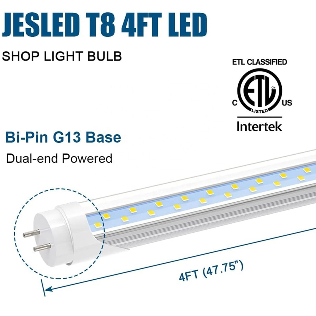 JESLED 2ft-3ft-4ft Lighting led Tubes housing Fluorescent Fixture 36W Integrated T8 LED Tube Light Linear Light for display case