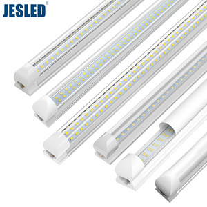 JESLED LED Shop Light V-Shaped Aluminum 12W-90W 2ft 3ft 4ft 5ft 6ft 8ft T8 Integrated Tube Light Fixture 8ft linkable LED Lights