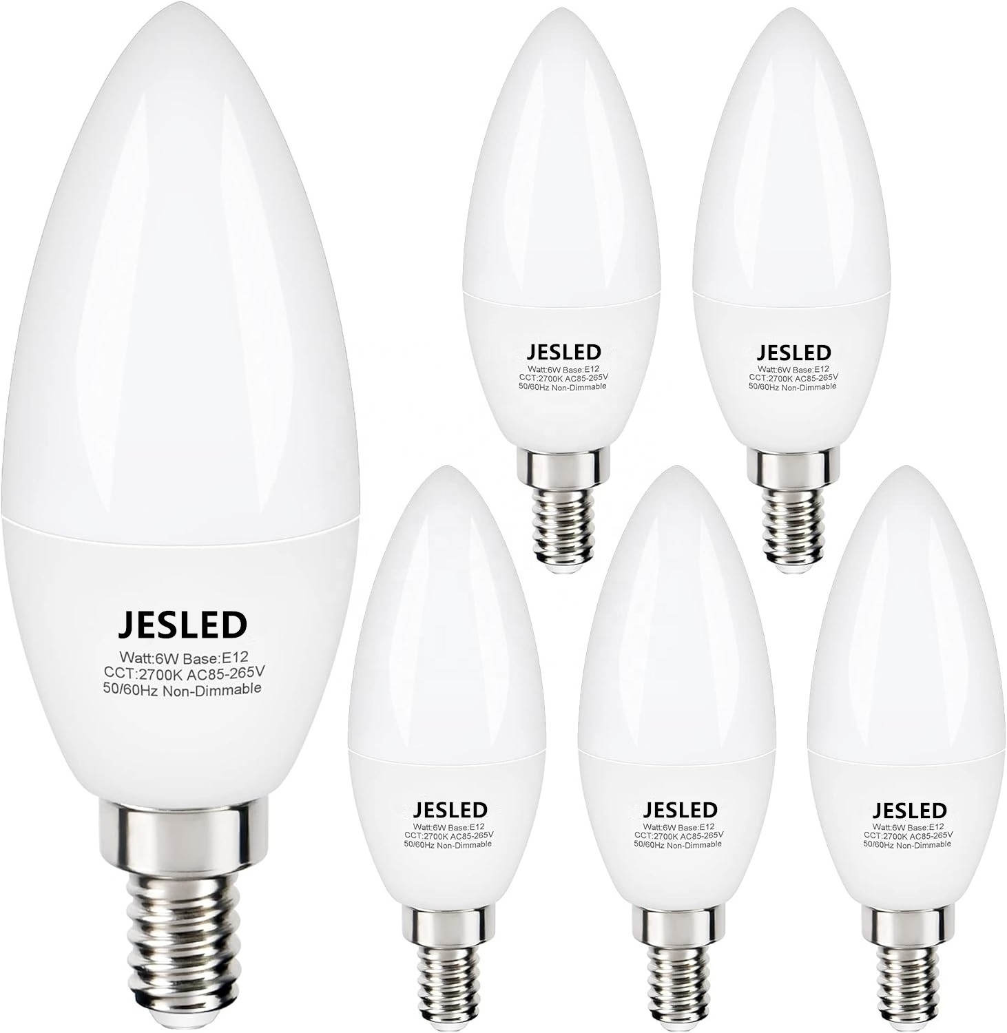 JEDLED LED Ceiling Fan Light Bulbs Warm White 2700K E12 E14 E27 Candelabra Base B35 C37 B11 Candelabra LED Bulbs CE ETL Listed