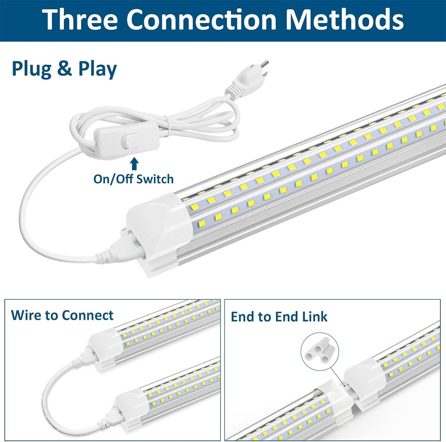 JESLED T8 60CM 2.4M 1.2M 4ft 8ft 110V 220V Lighting Tubes Fixture Integrated Lamp High Quality 8 Foot LED Lights ODM&OEM CE ETL