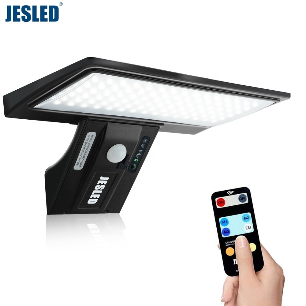 JESLED Solar Outdoor Solar Spot Lights  Solar LED Light Outdoor with Remote Control 4 Modes 3 Colors IP65 Waterproof Spotlight