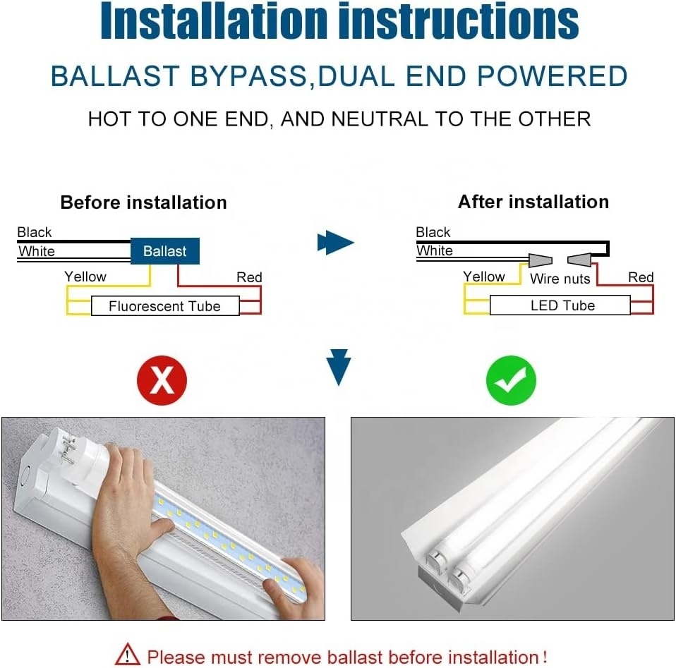 JESLED High Lumen 12w 18w 24w Aluminum T8 4ft LED Tube Light Bi-pin G13 Base Dual Row LED 120cm Fluorescent Bulb AC100/277v