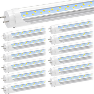 JESLED High Lumen 12w 18w 24w Aluminum T8 4ft LED Tube Light Bi-pin G13 Base Dual Row LED 120cm Fluorescent Bulb AC100/277v