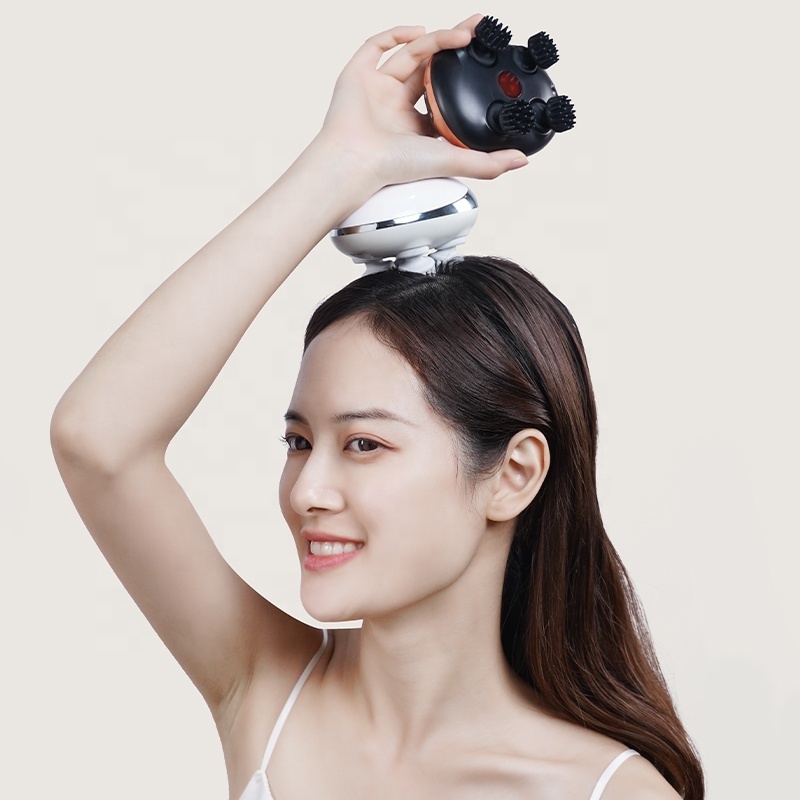 Hot Selling 2023 EMS Deep Tissue Head Massage Headache Relief Vibrating Hair Scalp Massager Electric Waterproof Rotating Brush