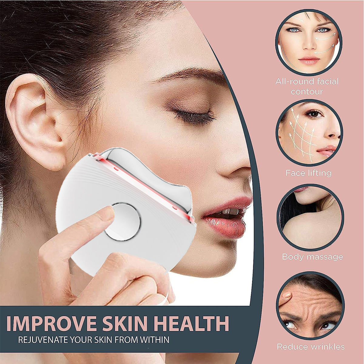 Beauty tools for facial gua sha lifting skin cooling facial ice roller for anti puffiness and skin rejuvenation device