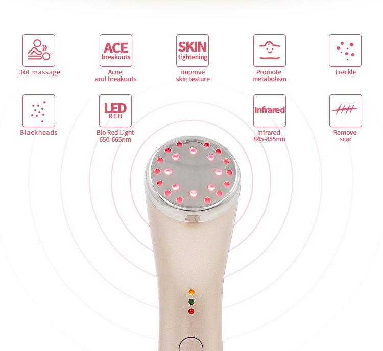 Best trending home use beauty equipment red light therapy face tighten massage tools for wrinkles removal