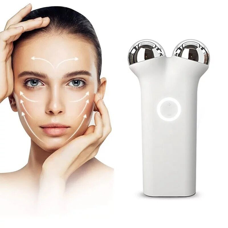 beauty product electric  micro current 3D face lifting roller ems micro vibrating facial lift body roller massager