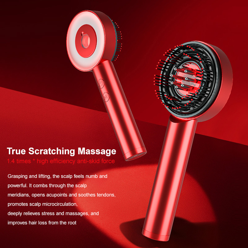 Cordless Oil Applicator Anti Hair Loss Red Led Light Therapy Vibration Head And Scalp Massage Brush Electric Hair Growth Comb