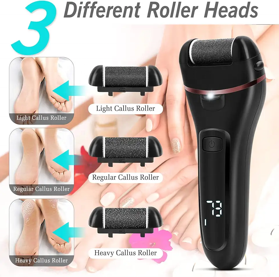 beauty product professional rechargeable electric pedicure cordless electric foot file scrubber feet callus remover machine