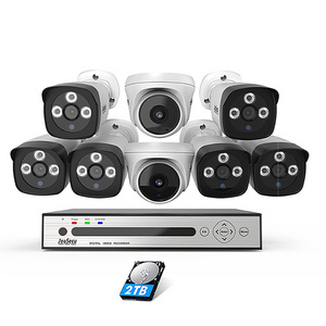 2MP Cctv Camera System 8 Channels Simple Connection Home Cctv Security System 2TB HDD 5MP  Dvr Surveillance System Kit