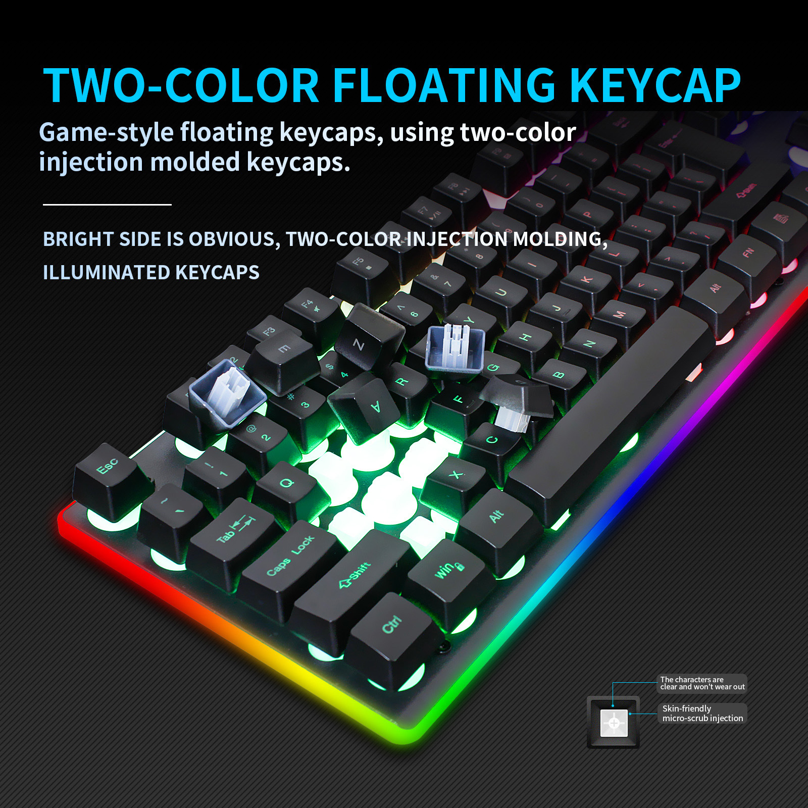 Computer Multimedia Laptop Combo Set Rgb Backlit 2.4G Wireless And Gaming Keyboard Mouse Combos For Win