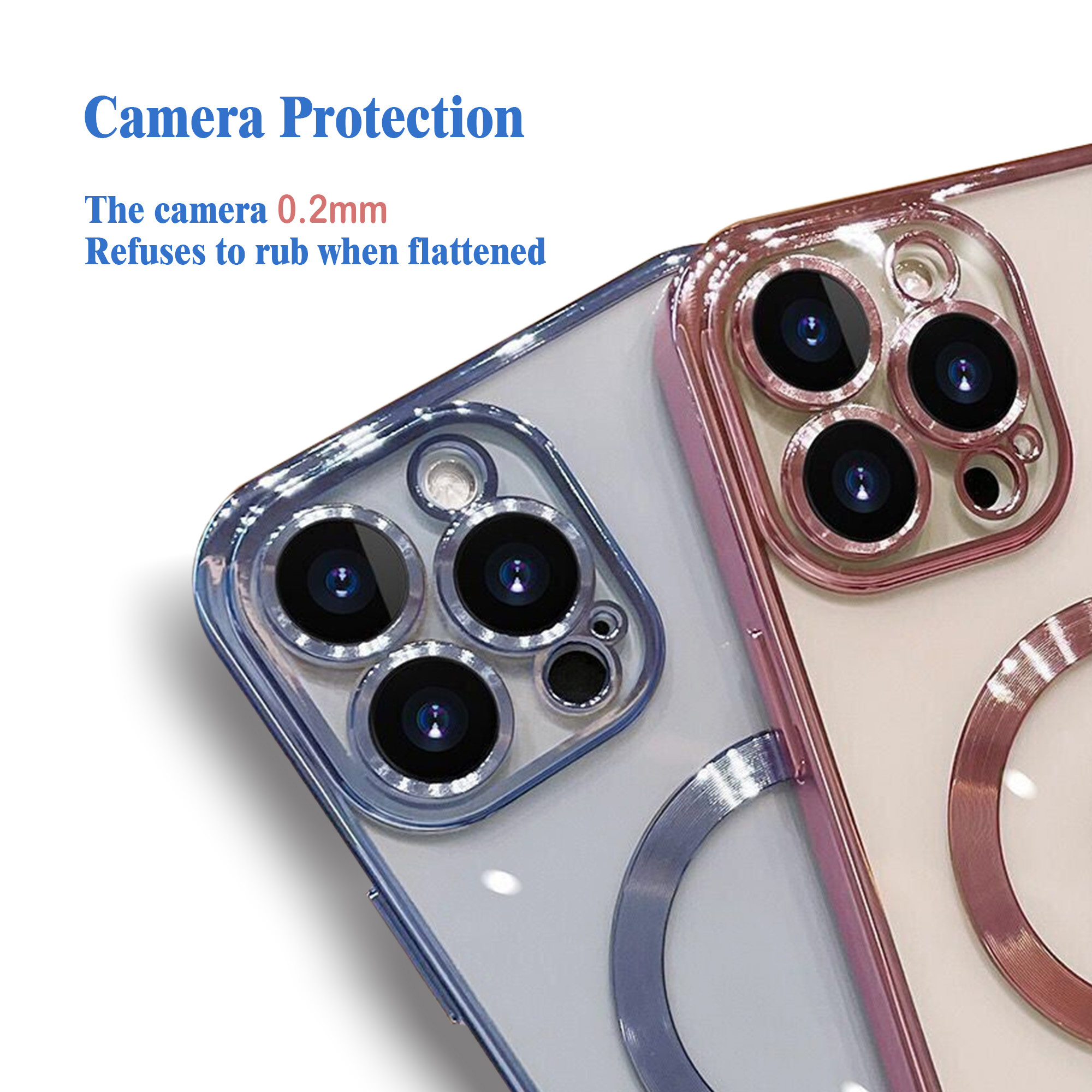 Tpu Electroplated Transparent Shockproof Magnetic Safes Mobile Phone Cases For Iphone 15 14 13 Pro Max