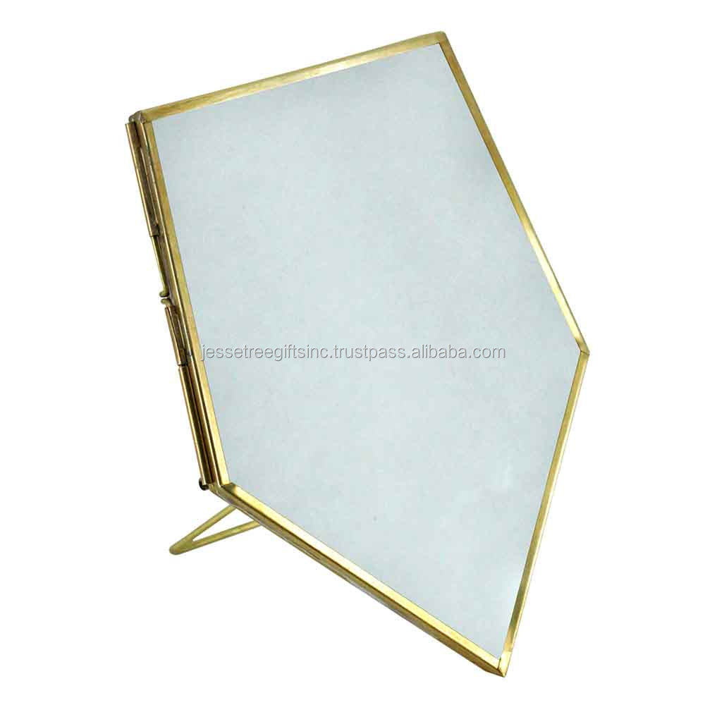 Handmade Metal Wall Hanging Mirror With Gold Powder Coating Finishing Cluster Shape Border Embossed Design For Home Decoration