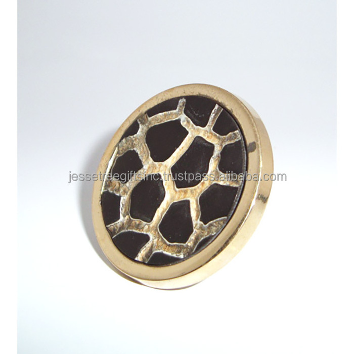 Metal & White Stone Cabinet Pull Drawer Knobs With Nickel Plating Finishing Floral Design Round Shape For Drawer & Wardrobe