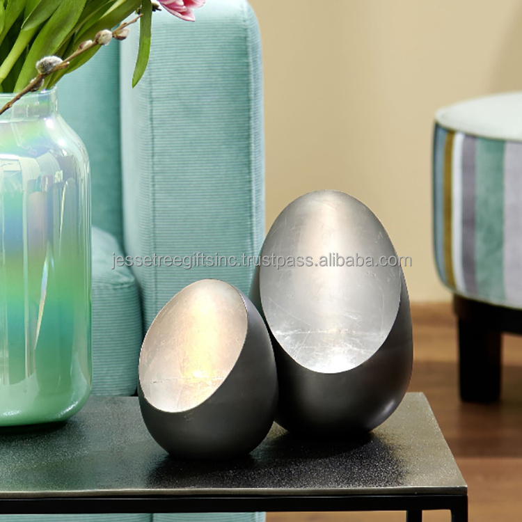 Metal Wall Mounting Tealight Candle Holder With Powder Coating Finishing Egg Shape Good Quality For Home Decoration Silver Gold