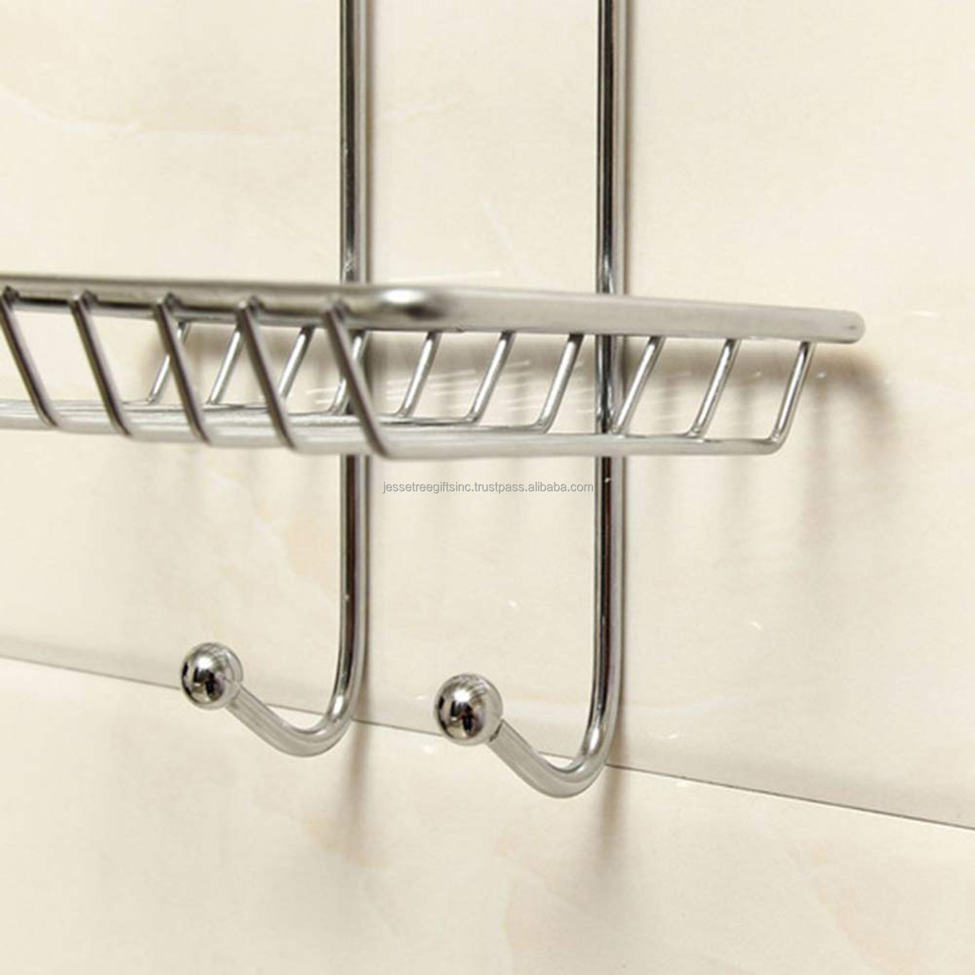 Stainless Steel Wire Wall Mounted Soap Dish With Mirror Polish Finishing Double Dish Holder Rectangle Shape For Bathroom Use