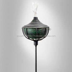 Metal Wire Garden Torch For Garden Park & Square Pathways With Green Powder Coating Finishing Round Shape Fancy Design