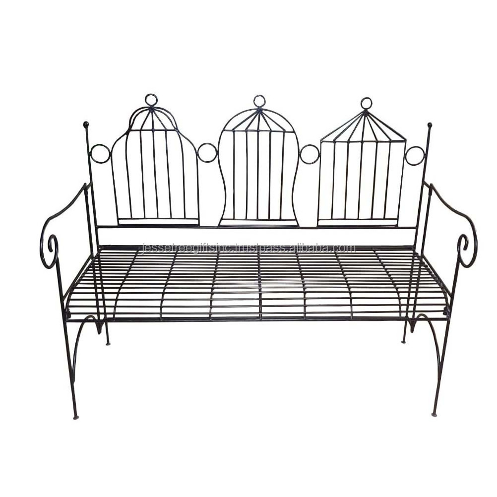 Metal Wire Patio Bench With Black Powder Coating Finishing Latest Design Excellent Quality For Garden & Park Sitting