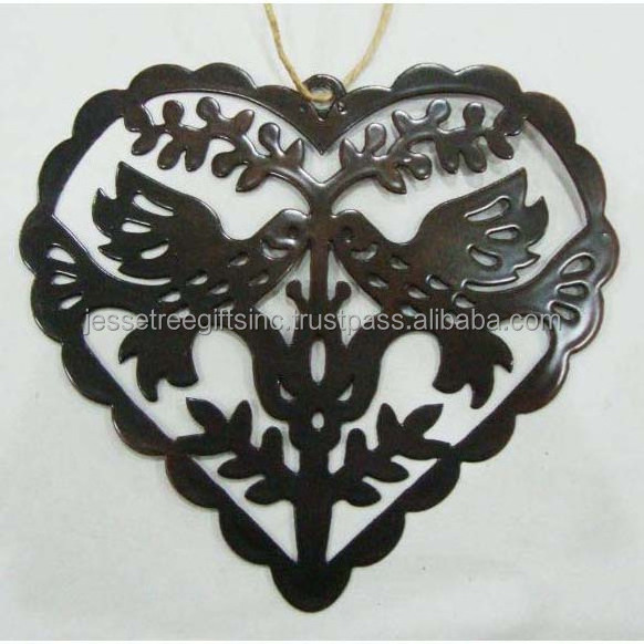 Metal Sheet Christmas Wall Hanging Ornament Tree With Black Powder Coating Finishing Mash Design For Home Decoration