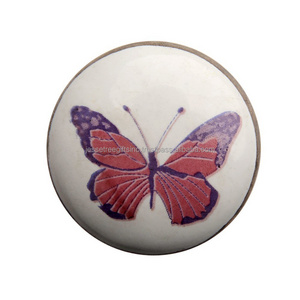 Metal Cabinet Pull Drawer Knobs With Decaling Finishing Round Shape Butterfly Design Excellent Quality For Drawer & Wardrobe