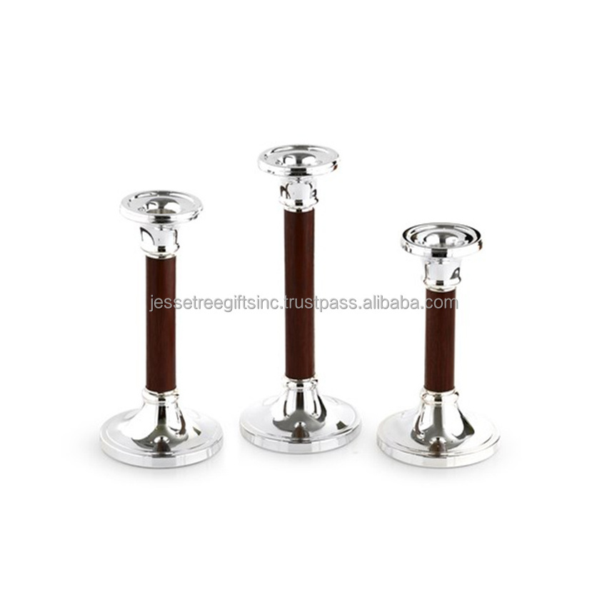 Metal Rod Candle Holder Set Of Three With Black Powder Coating Finishing Square Shape Excellent Quality For Home Decoration