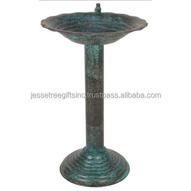 Metal Bird Bath Tripod Pedestal Table With Black Powder Coating Finishing Wire Design Legs Round Shape High Quality For Cleaning