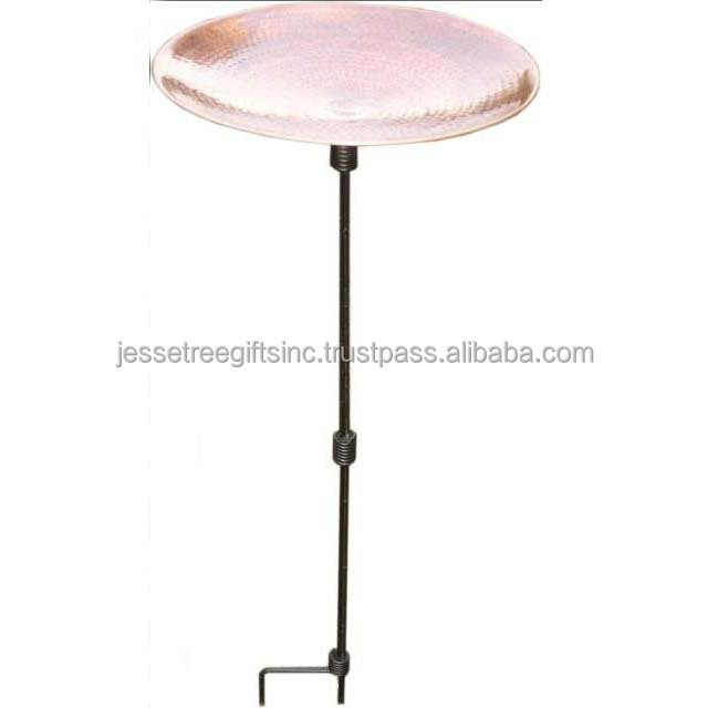 Metal Bird Bath Tripod Pedestal Table With Black Powder Coating Finishing Wire Design Legs Round Shape High Quality For Cleaning