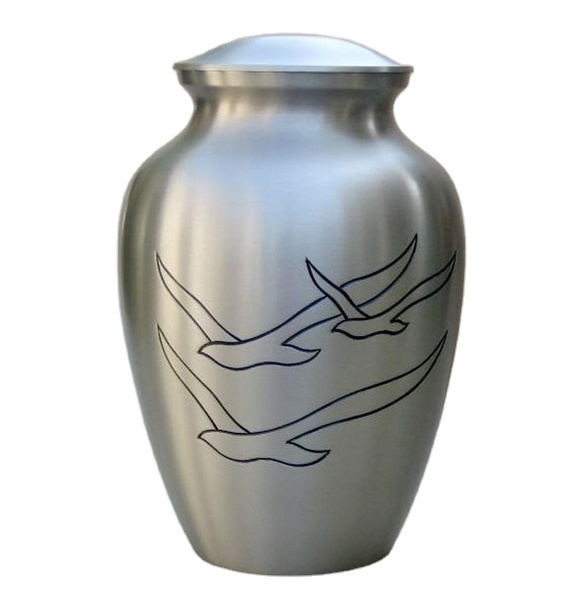 Japanese Style Metal Dome Top Cremation Urn With Black & Gold Finishing Engraved Design Good Quality For Funeral Services