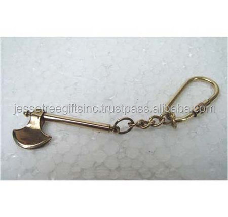 Metal Key Ring Chain With Shiny Polish Finishing Axe Shape Simple Design Premium Quality For Organization Wholesale Price