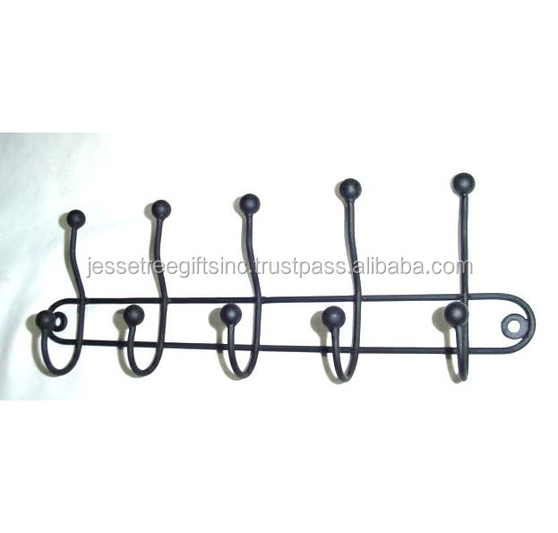 Metal Wall Mounted Hook With Black Powder Coating Finishing Curved Design Premium Quality For Home Decoration Wholesale Price