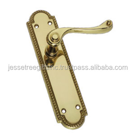 Metal Sheet Door Handle Lock With Polish Finishing Rectangle Shape Simple Design High Quality For Building Hardware