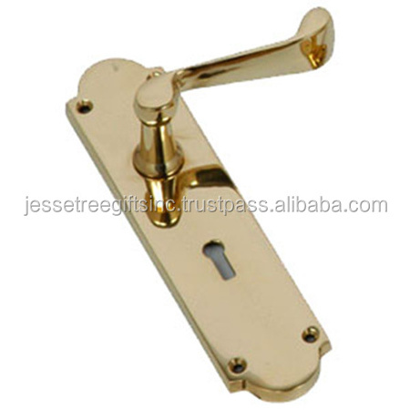 Metal Sheet Door Handle Lock With Polish Finishing Rectangle Shape Simple Design High Quality For Building Hardware