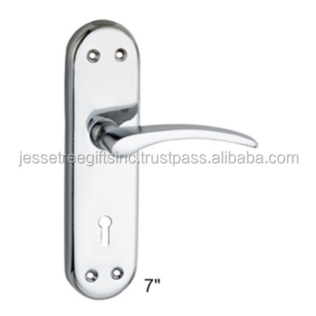 Metal Sheet Door Handle Lock With Polish Finishing Rectangle Shape Simple Design High Quality For Building Hardware