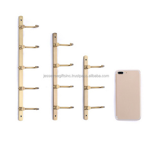 Metal Wall Mounted Decorative Hook Rail With Gold Plating Finishing Simple Design Premium Quality For Home Decoration