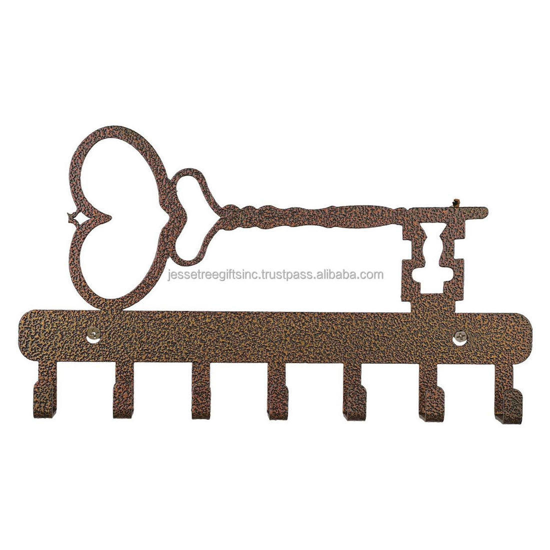 Modern Style Cast Iron Wall Mounted Hook With Black Powder Coating Finishing Key Embossed Design For Home Decoration