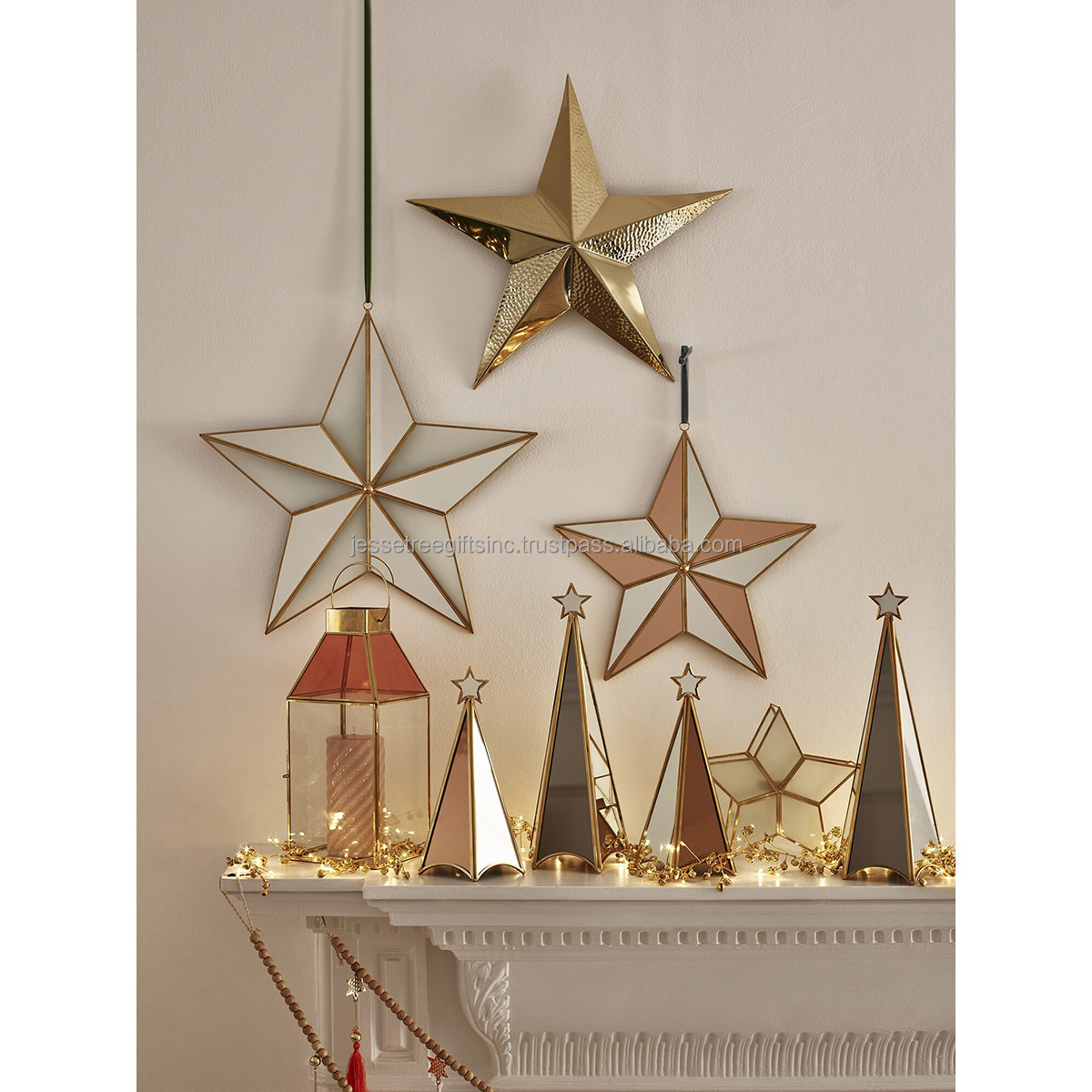 Decorative Wall Hanging Metal Wall Plaque Star Shape Golden Finishing Good Quality For Home Decoration Wholesale Price