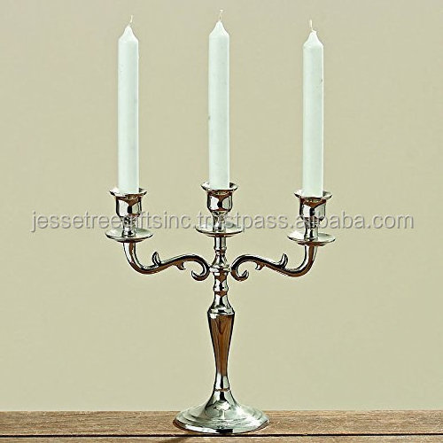 Aluminium Candelabra Handcrafted With Nickel Plating Finishing Round Base Modern Design High Quality For Home Decoration