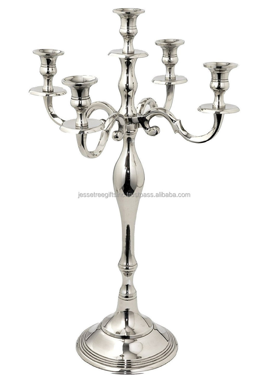 Metal Candle Stand Full Set With Shiny Polish Finishing Round Shape Crystals Design Excellent Quality For Home Decoration