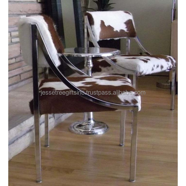 Modern Style Metal Arm Chair With Shiny Nickel Plating Finishing Simple Design Customized Shape Premium Quality For Sitting