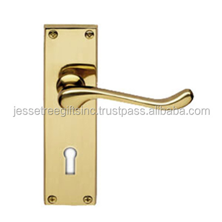 Modern Style Metal Door Lock With Gold Plating Finishing Rectangle Shape Premium Quality For Building Hardware