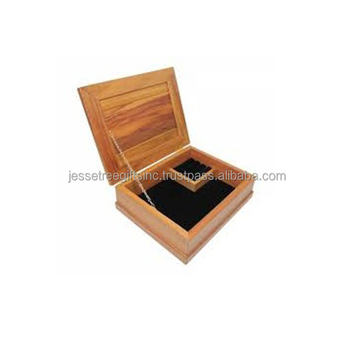 Wooden Jewelry Box With Natural Wood Polish Finishing Brown Top Premium Quality With Silver Lock For Organizing Jewelry