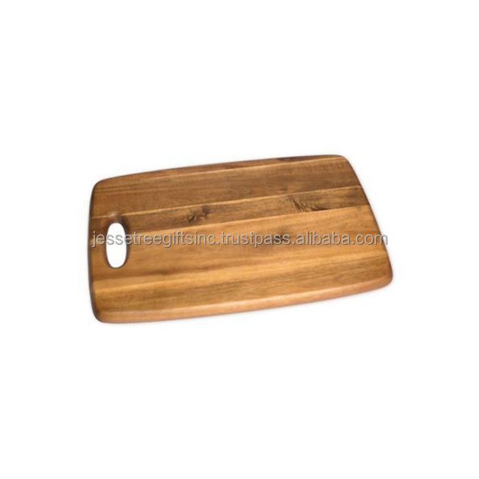 Vegetables Cutting Wooden Chopping Board With Natural Wood Polish Finishing Rectangular Shape Embossed Design For Kitchen Use