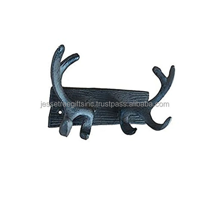 New Cast Iron Wall Mounted Hook With Brown Powder Coating Finishing Floral Embossed Design High Quality For Home Decoration